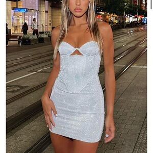 RING THE ALARM WHITE FOX MINI DRESS